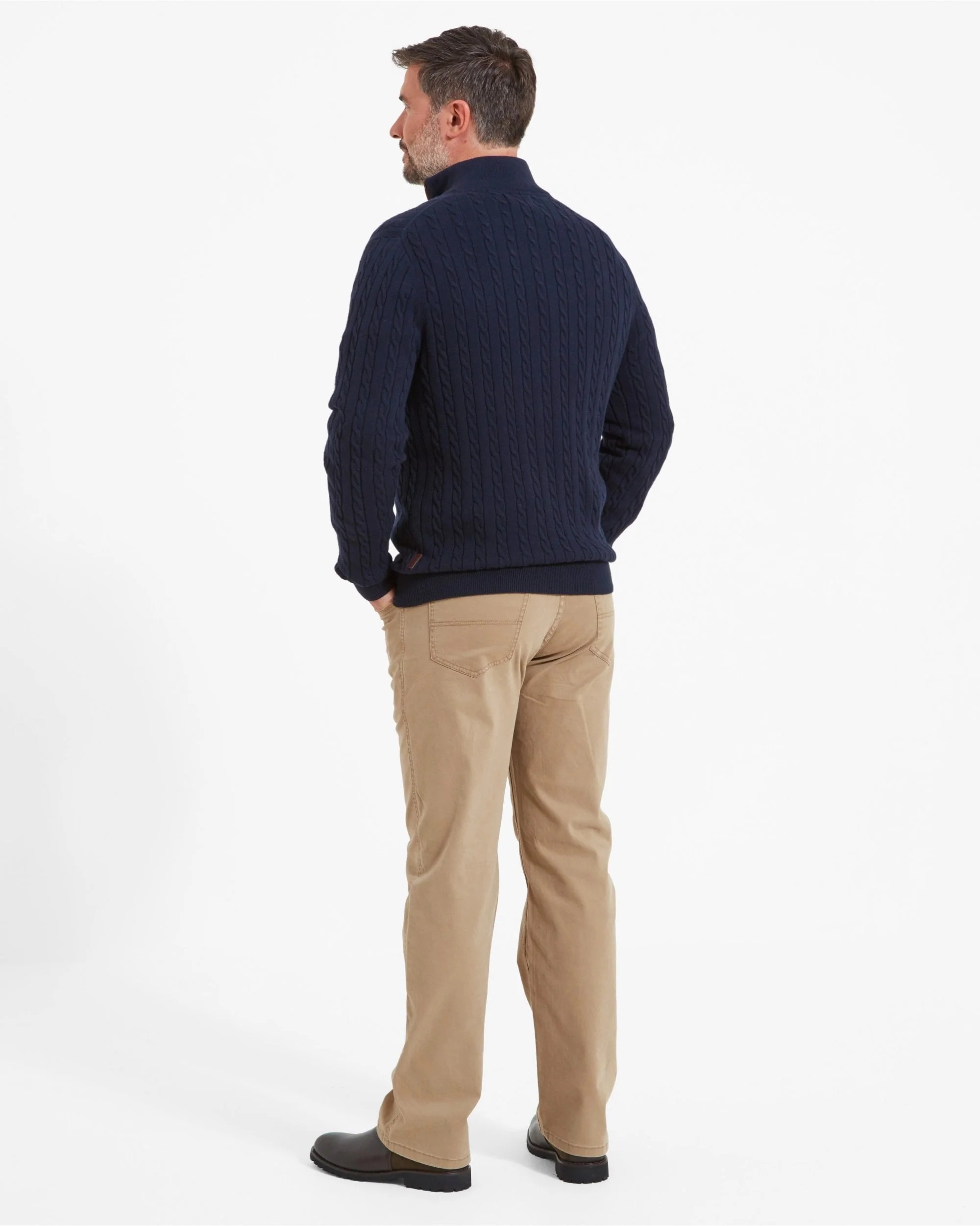 Cotton Cashmere Cable 1/4 Zip Jumper - Image 20