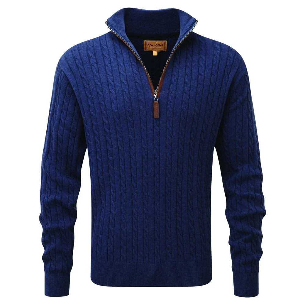 Cotton Cashmere Cable 1/4 Zip Jumper - Image 7
