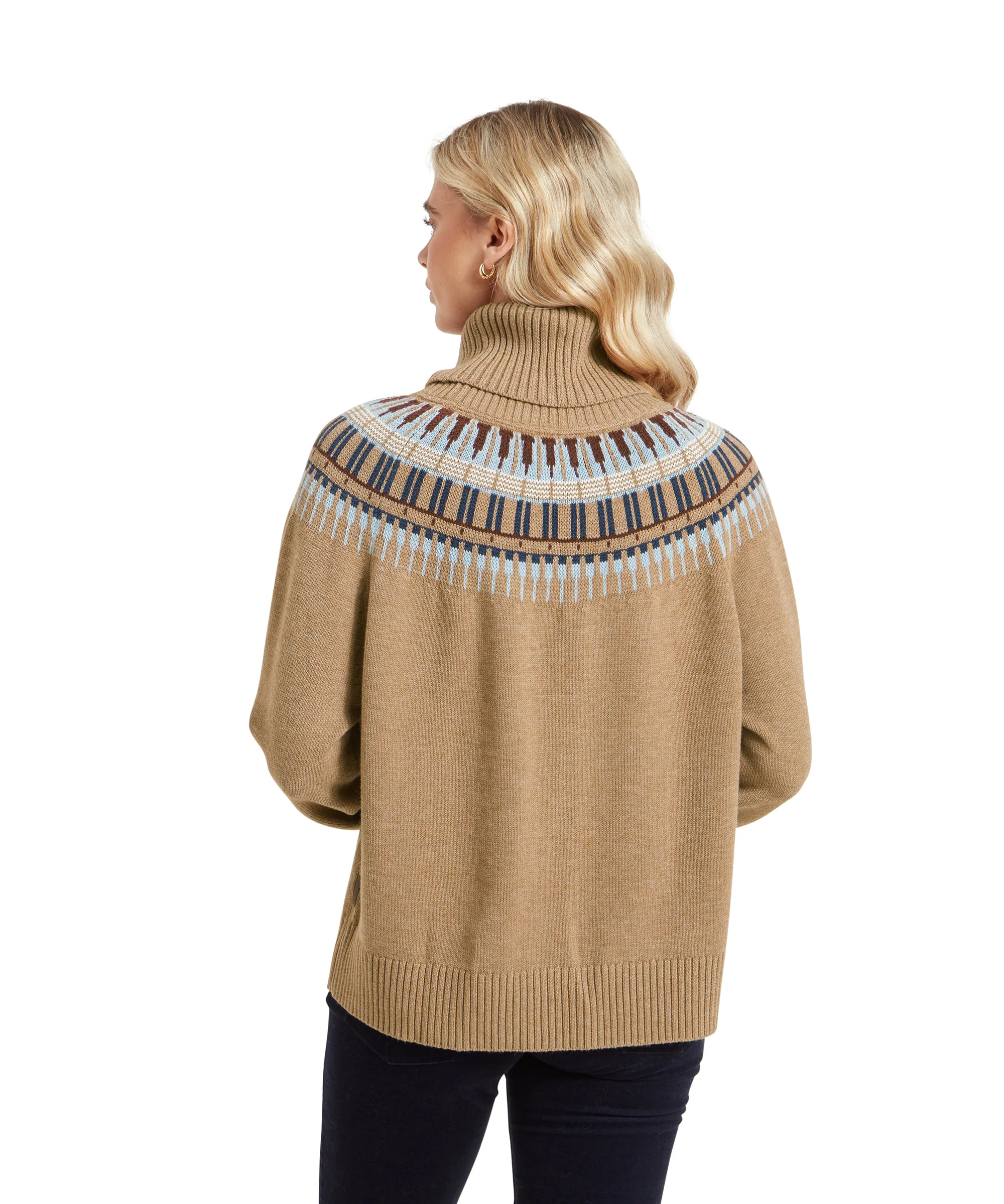 Filey Fairisle Roll Neck Jumper - Image 4