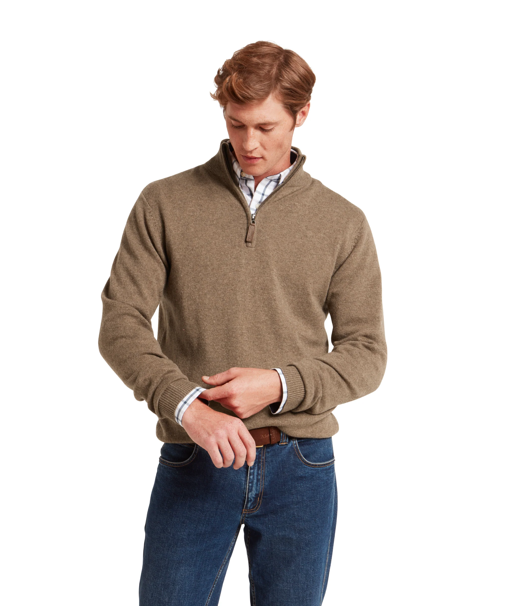 Lewis Lambswool 1/4 Zip Jumper - Image 14