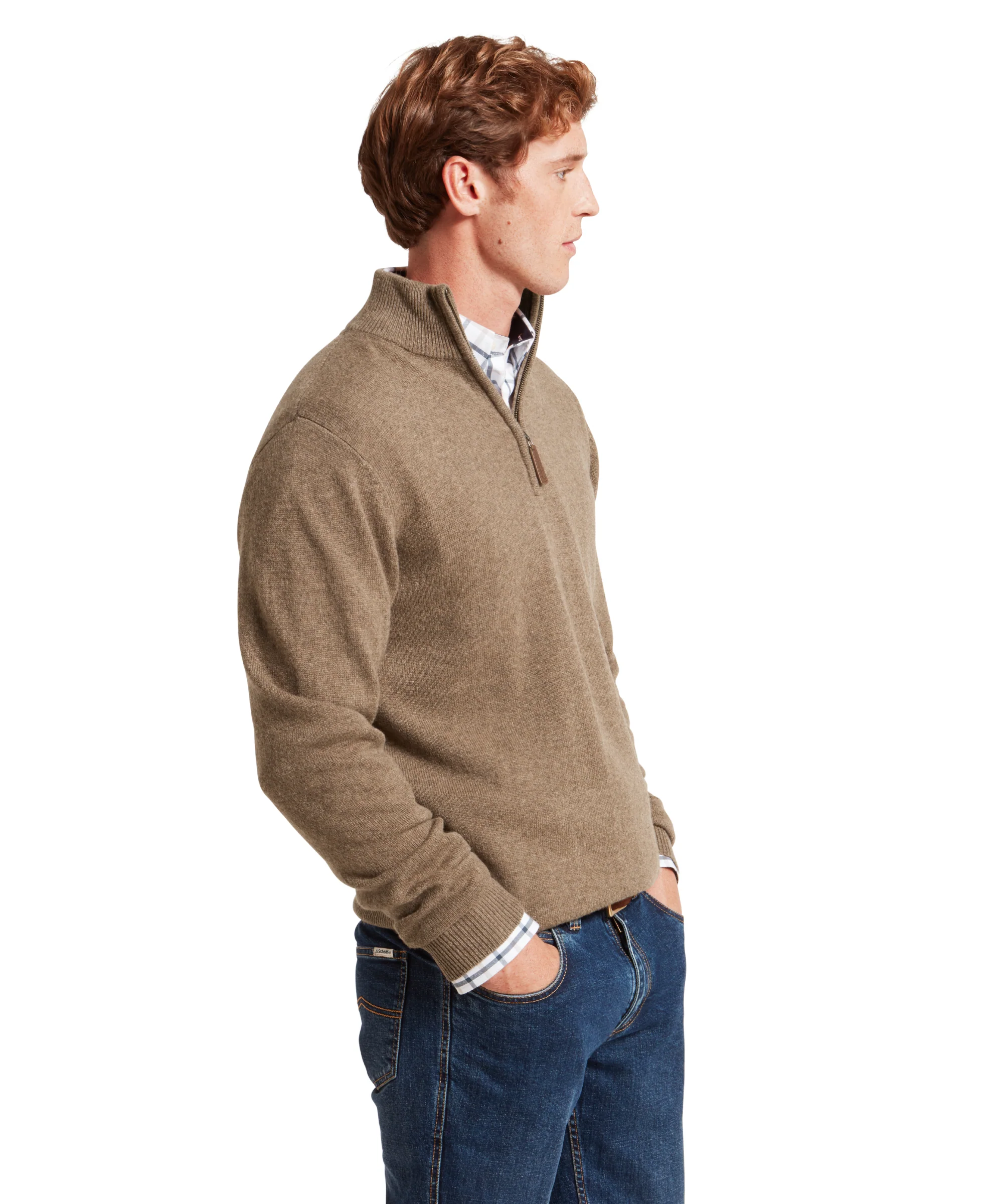Lewis Lambswool 1/4 Zip Jumper - Image 17