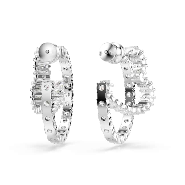 Matrix Hoop Earrings Heart White - Image 2