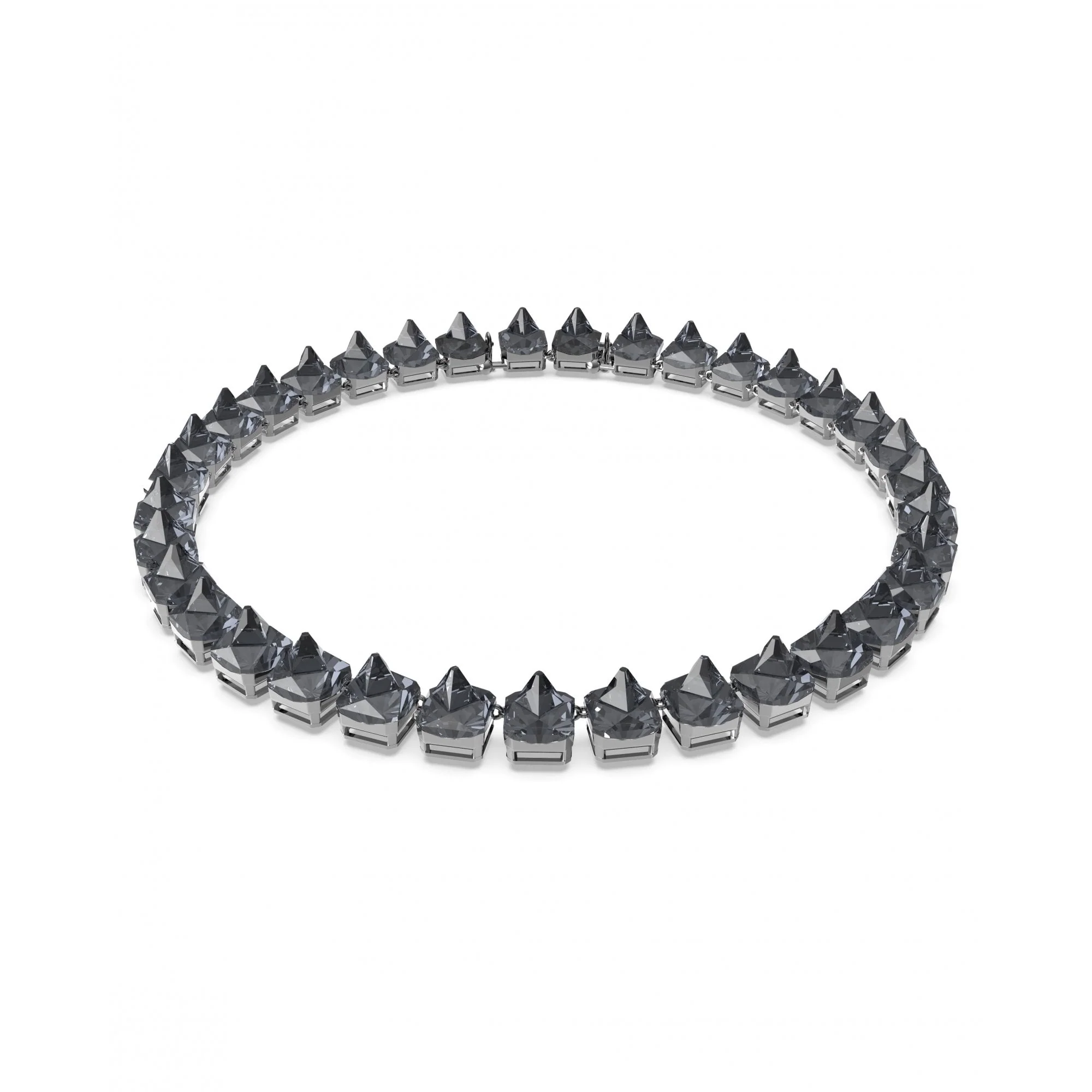 Ortyx Grey Toned Pyramid Cut Necklace