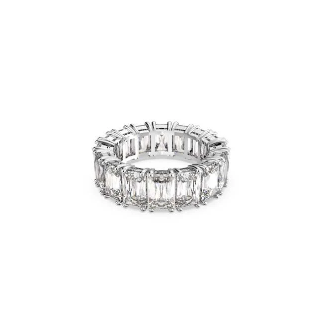 Rectangular Cut Vittore Ring, Rhodium Plated - Image 2