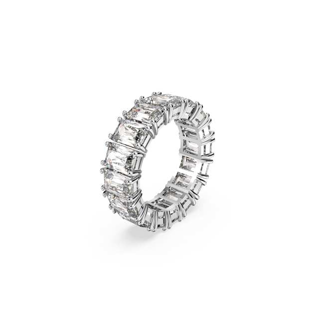Rectangular Cut Vittore Ring, Rhodium Plated - Image 3