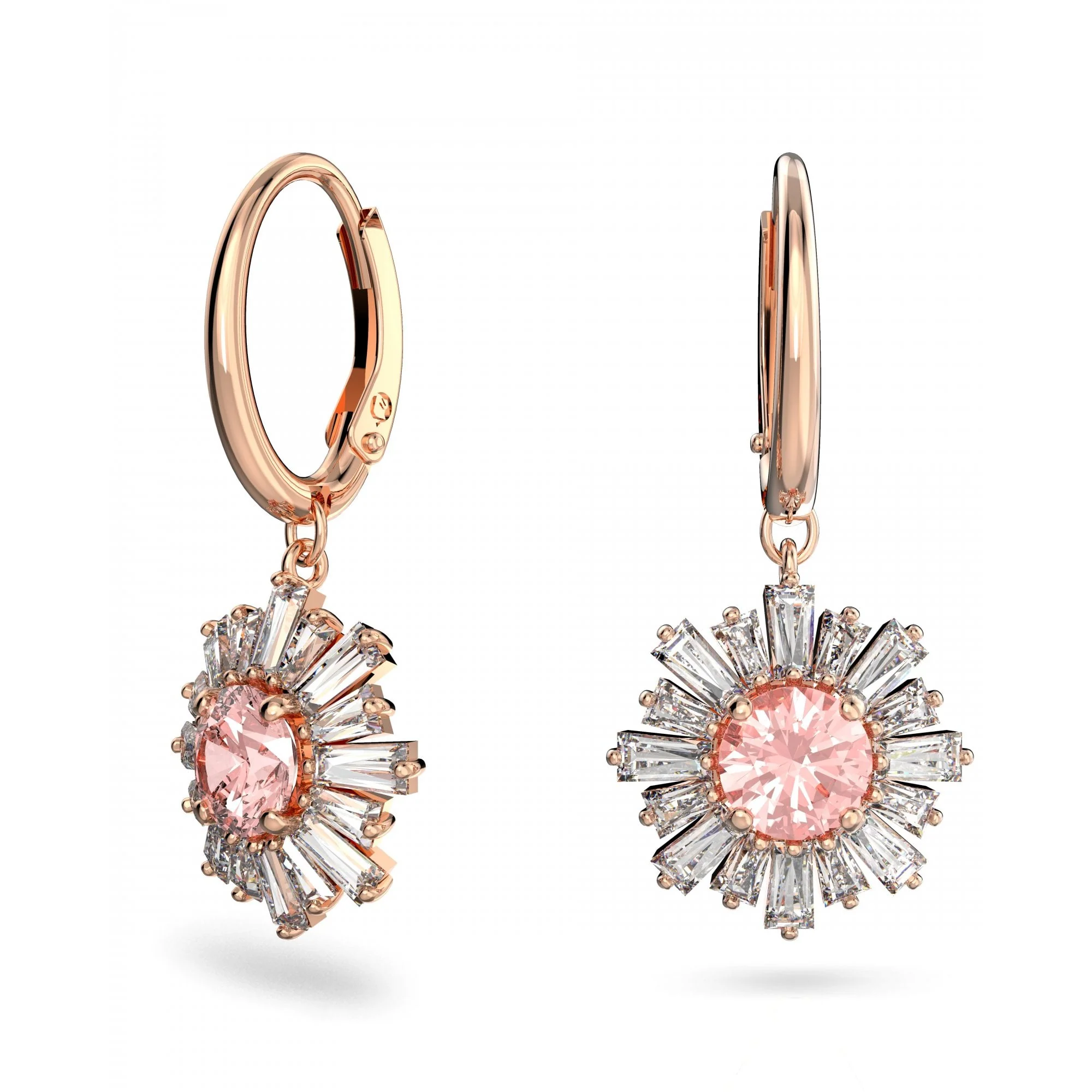 Sunshine Pink Hoop Earrings, Rose-gold Tone Plated