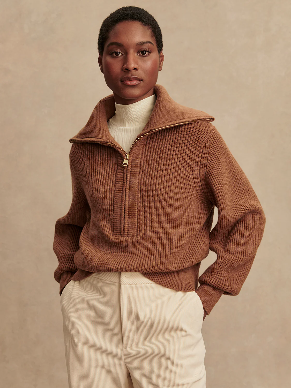 Maura Half Zip Rib Knit - Image 8