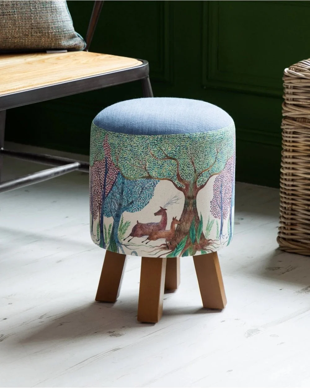 Willow Wood Linen Monty Footstool - Image 2