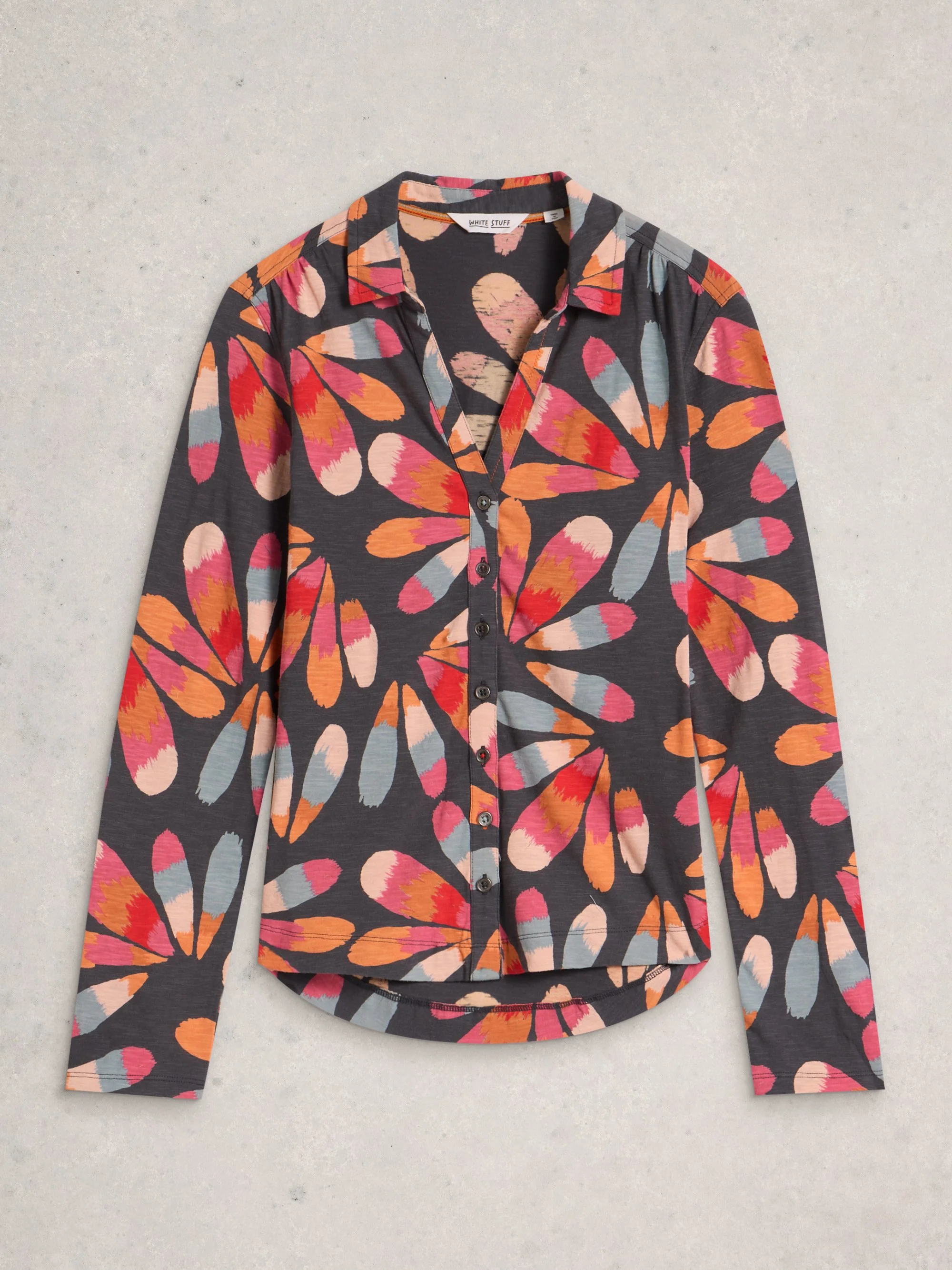 ANNIE JERSEY COLLARED MID LENGTH SHIRT - Image 2