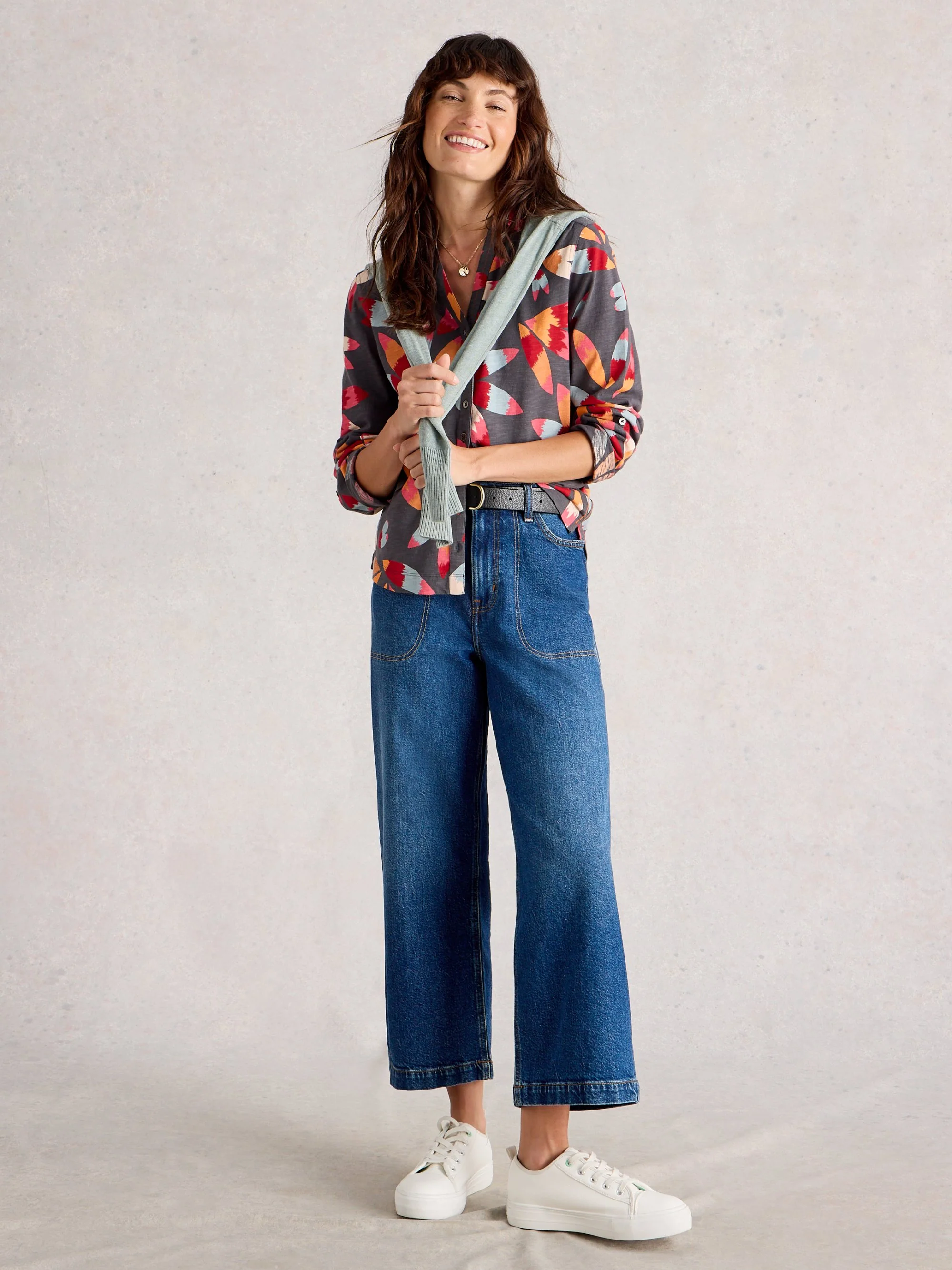 ANNIE JERSEY COLLARED MID LENGTH SHIRT - Image 5
