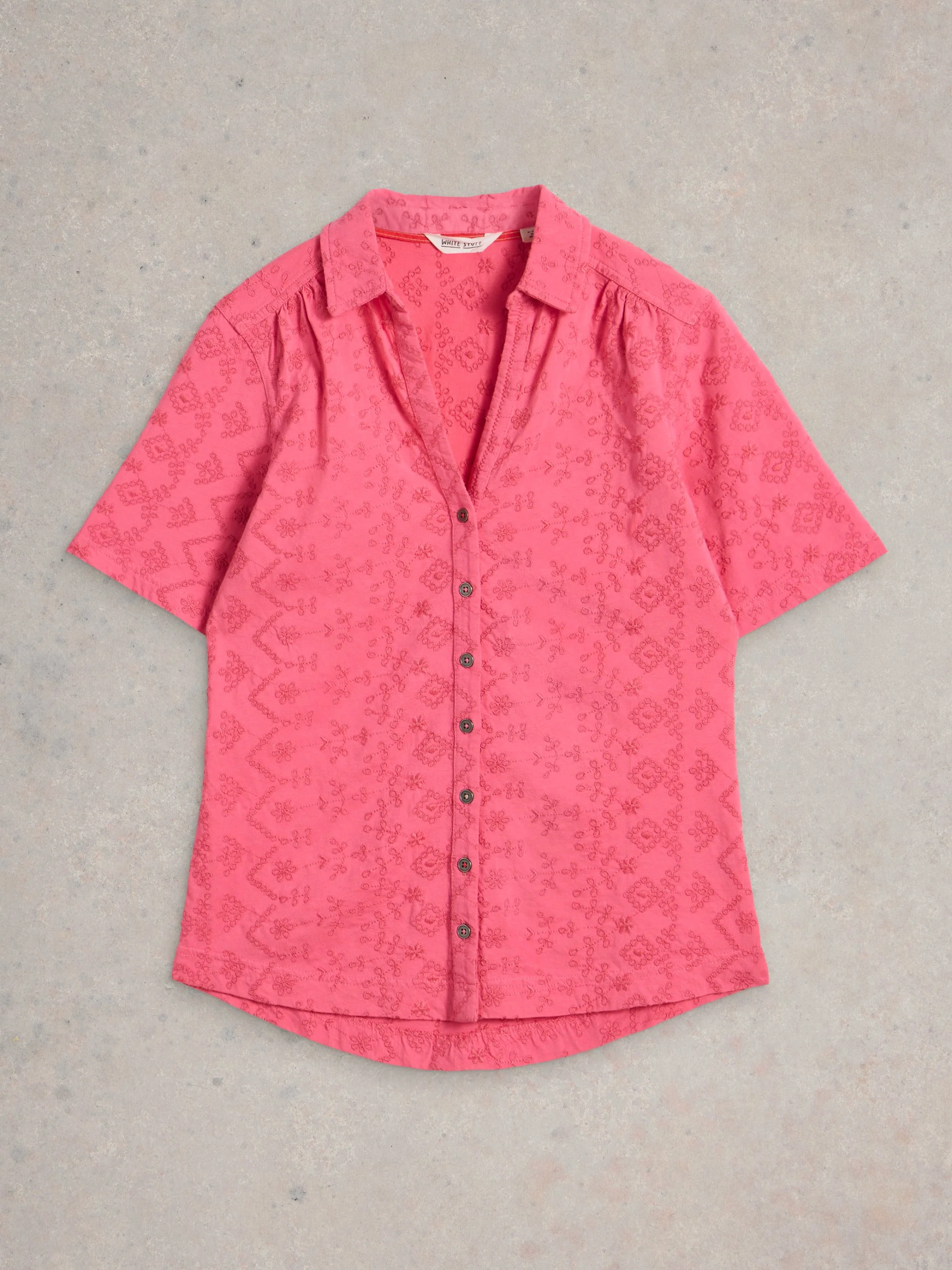 Annie Short Sleeve Broderie Shirt - Image 3