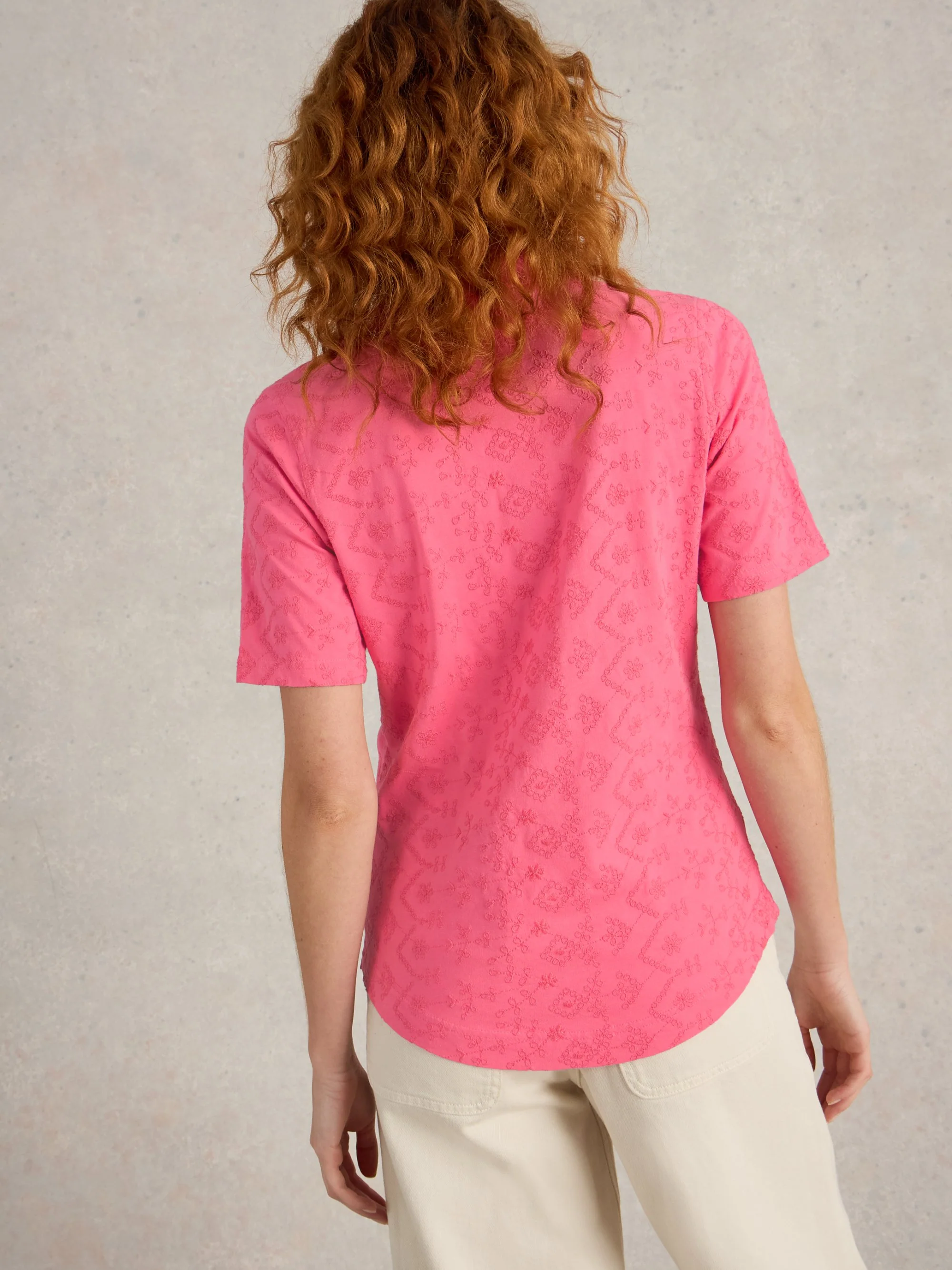 Annie Short Sleeve Broderie Shirt - Image 4