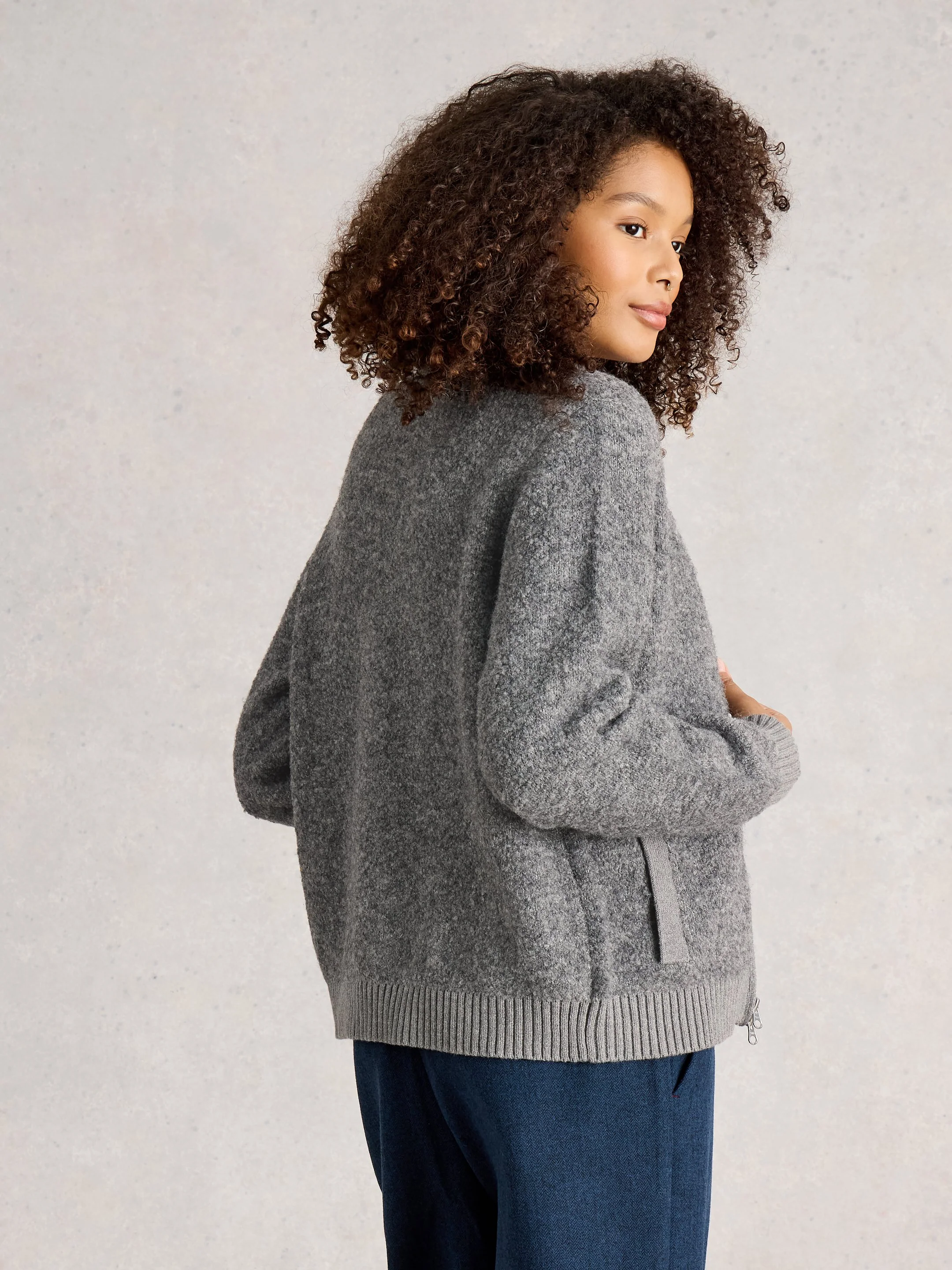 BOBBY BOUCLE ZIP CARDI - Image 4