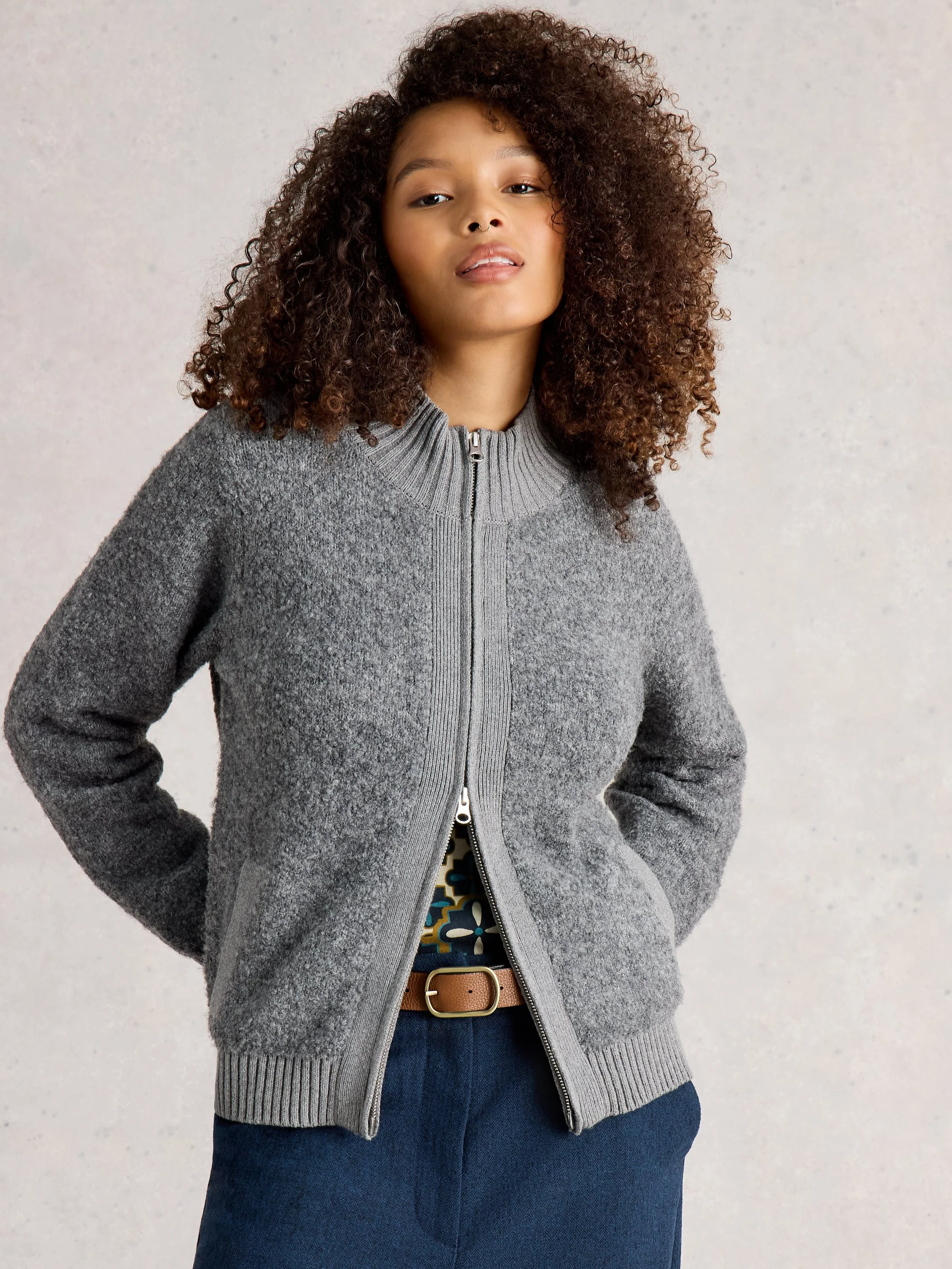BOBBY BOUCLE ZIP CARDI - Image 7