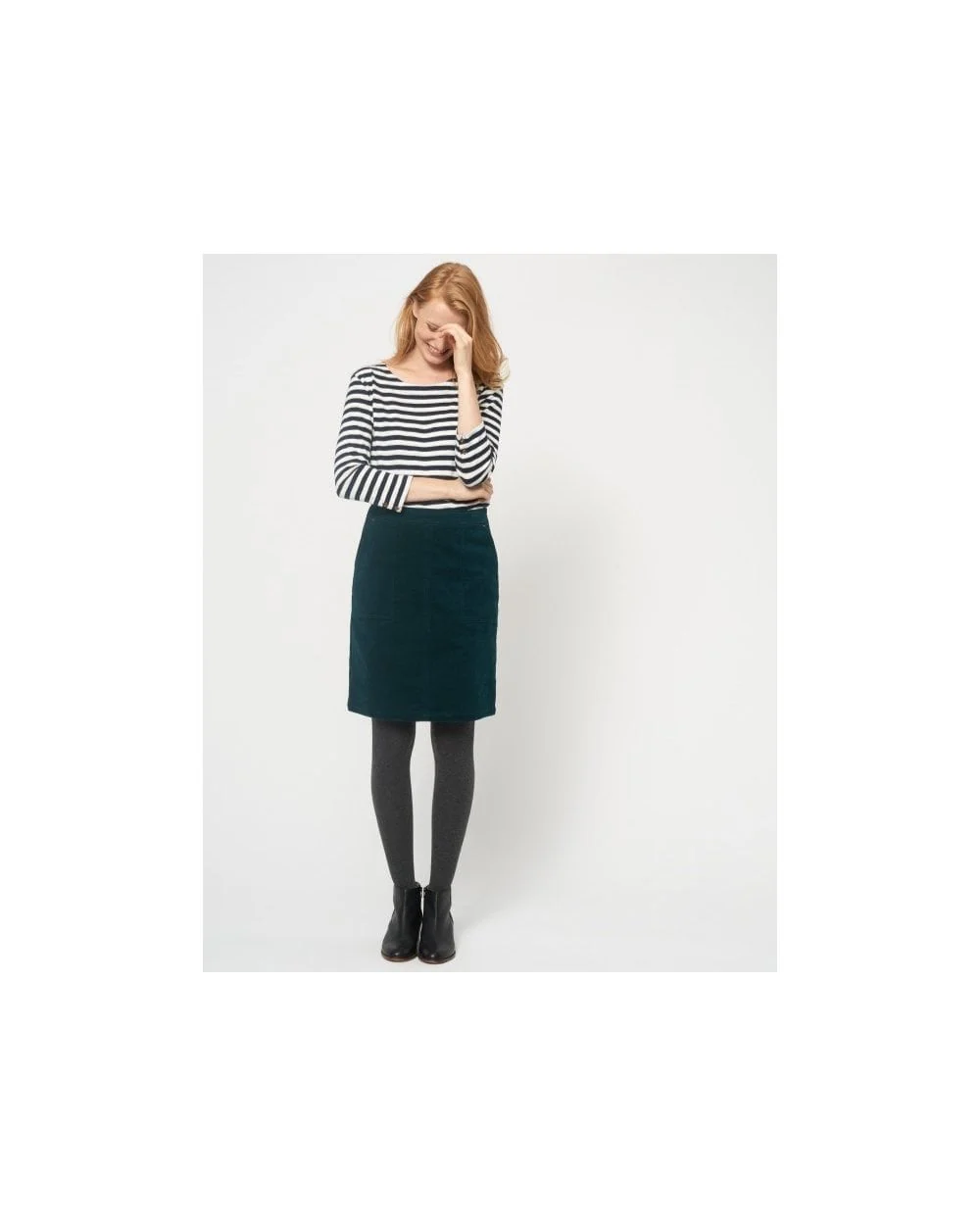 Clocktower Cord A Line Skirt