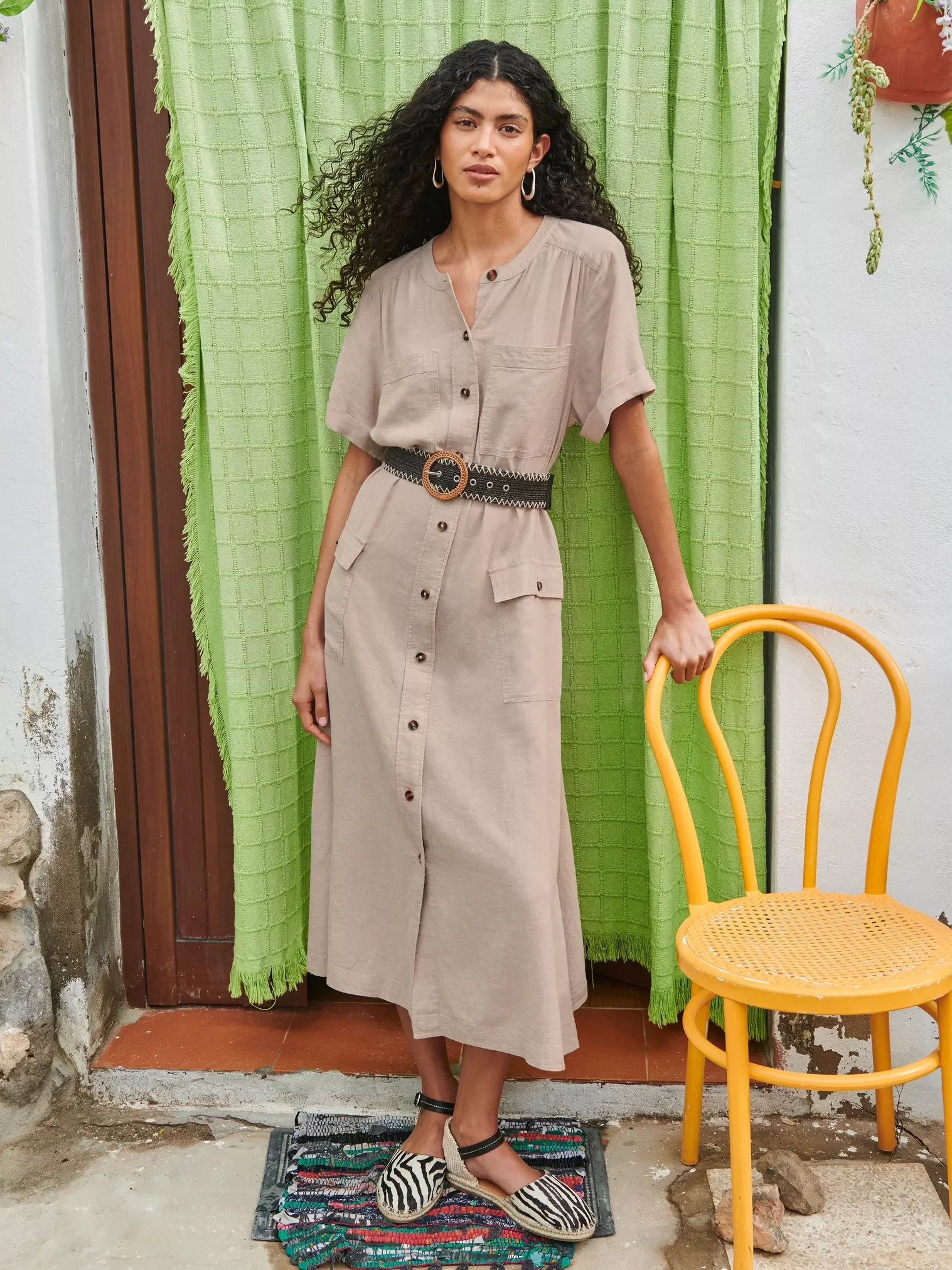 Hazel Linen Blend Shirt Dress - Image 2