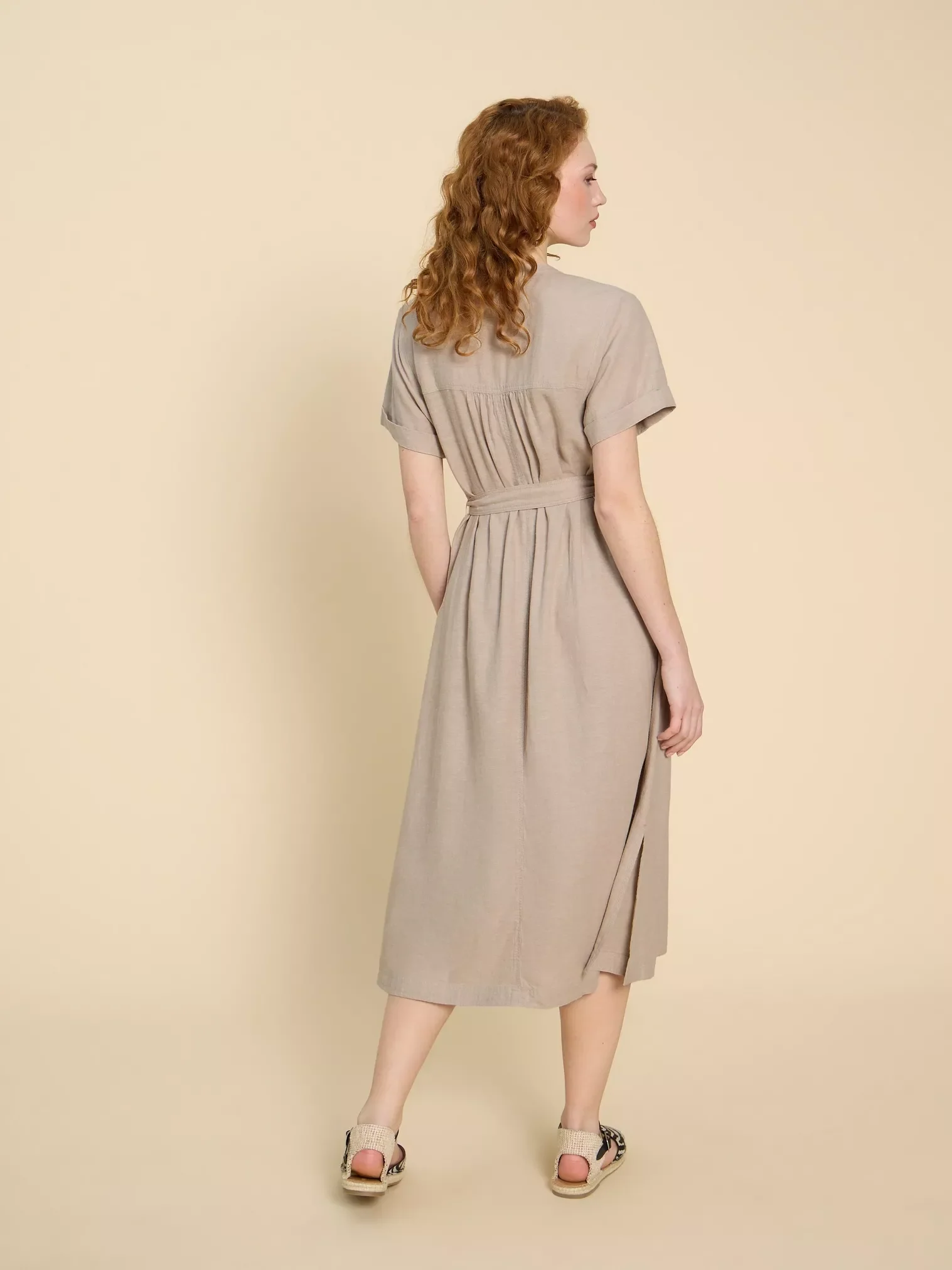 Hazel Linen Blend Shirt Dress - Image 3