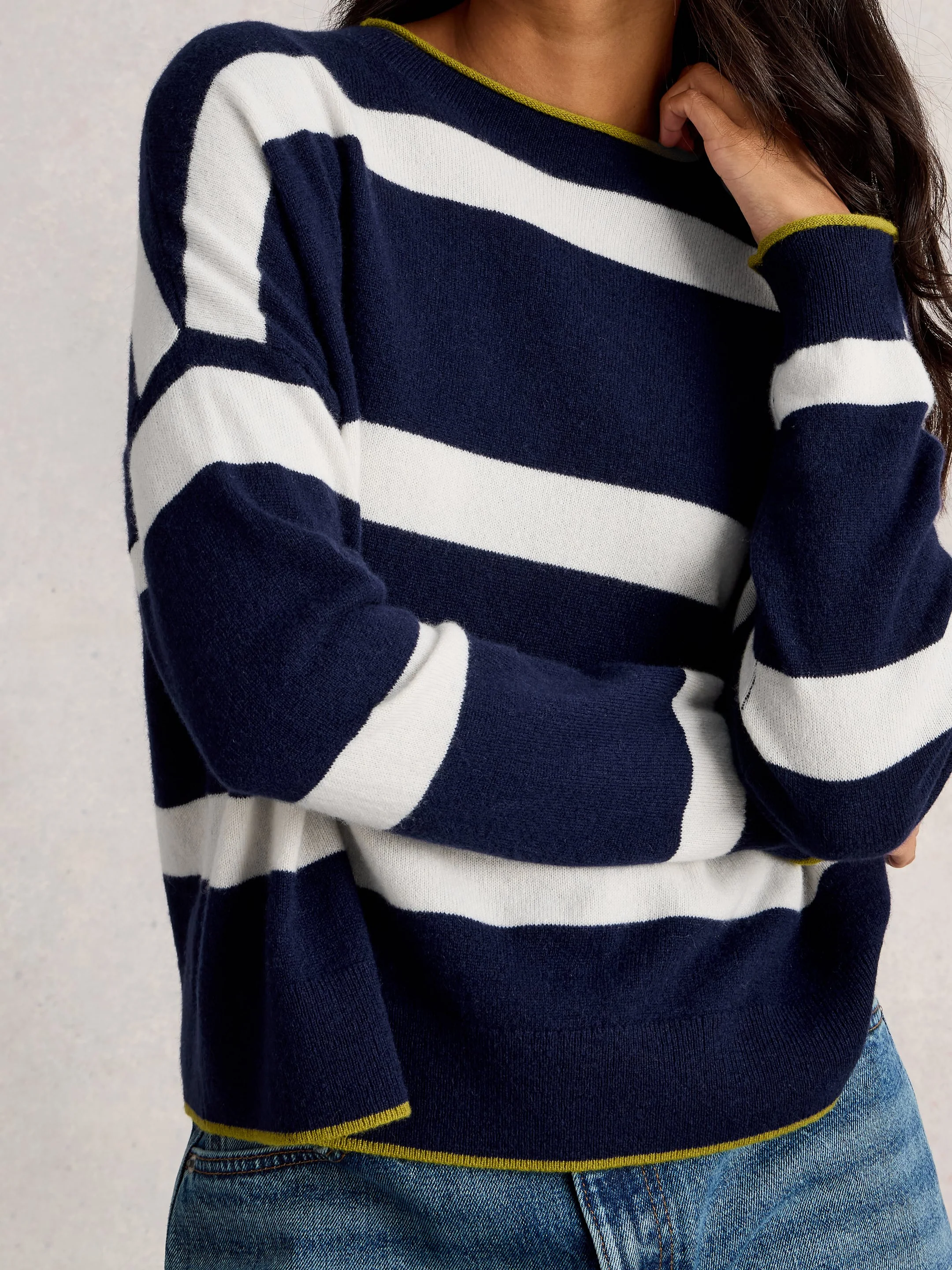 KITTY STRIPE CASHMERE JUMPER - Image 5