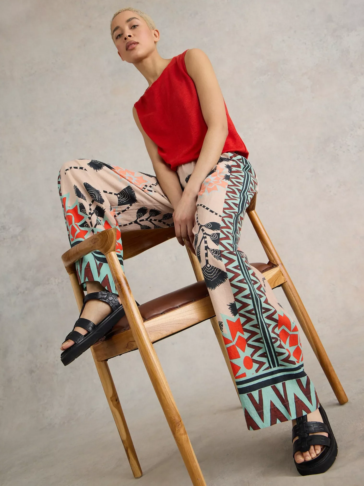 Lucy Linen Blend Wide Trouser - Image 5