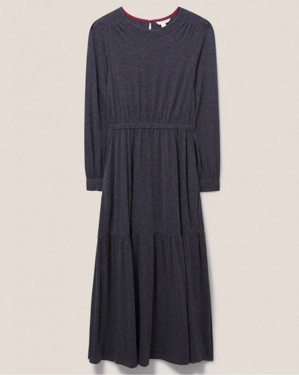 Olive Wool Mix Jersey Dress - Image 4