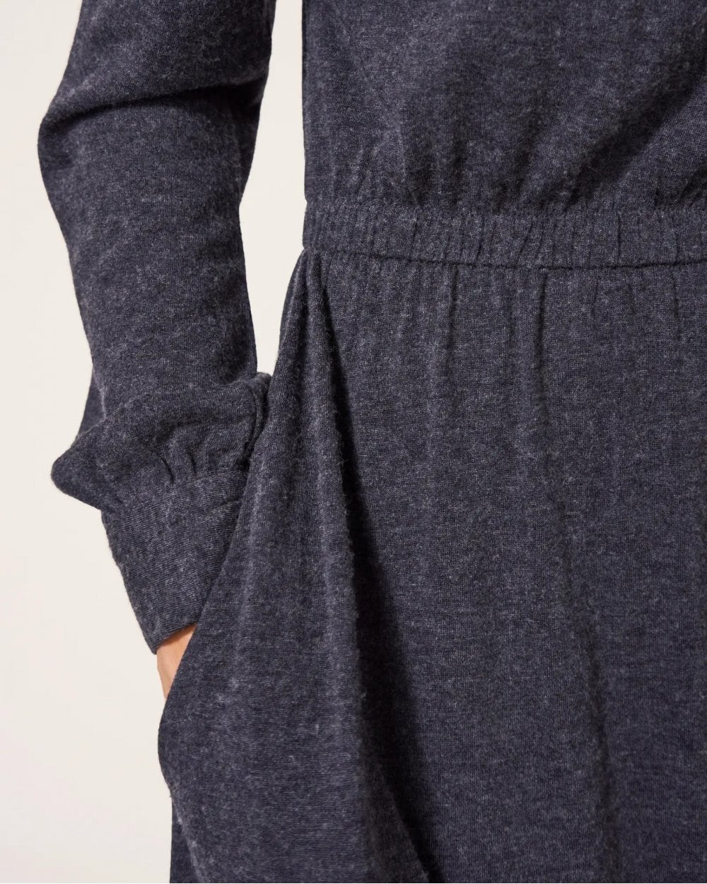Olive Wool Mix Jersey Dress - Image 7