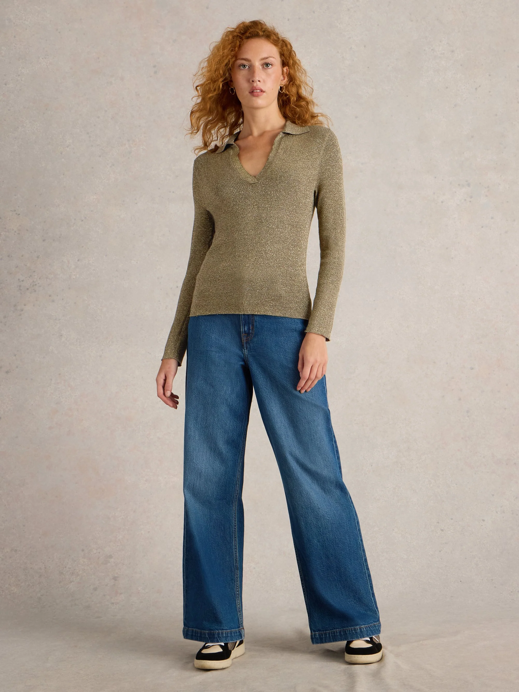 Riley Sparkle Rib Collar Jumper - Image 5